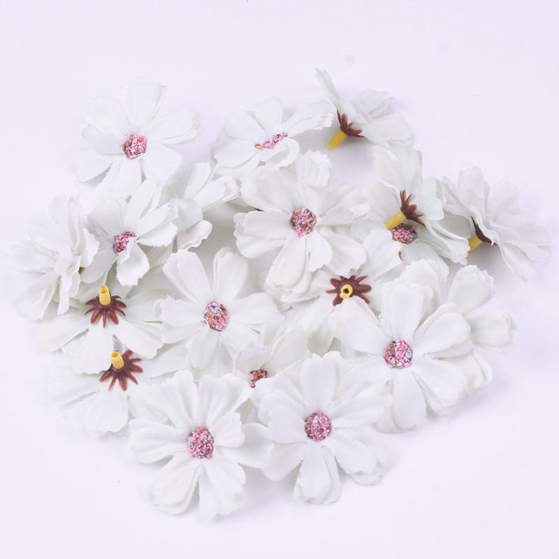 20/30Pcs Silk Daisy Artificial Flower Head Home Room Decoration Craft Flower Wreath DIY Party Bridal Wedding Decor New Year Gift