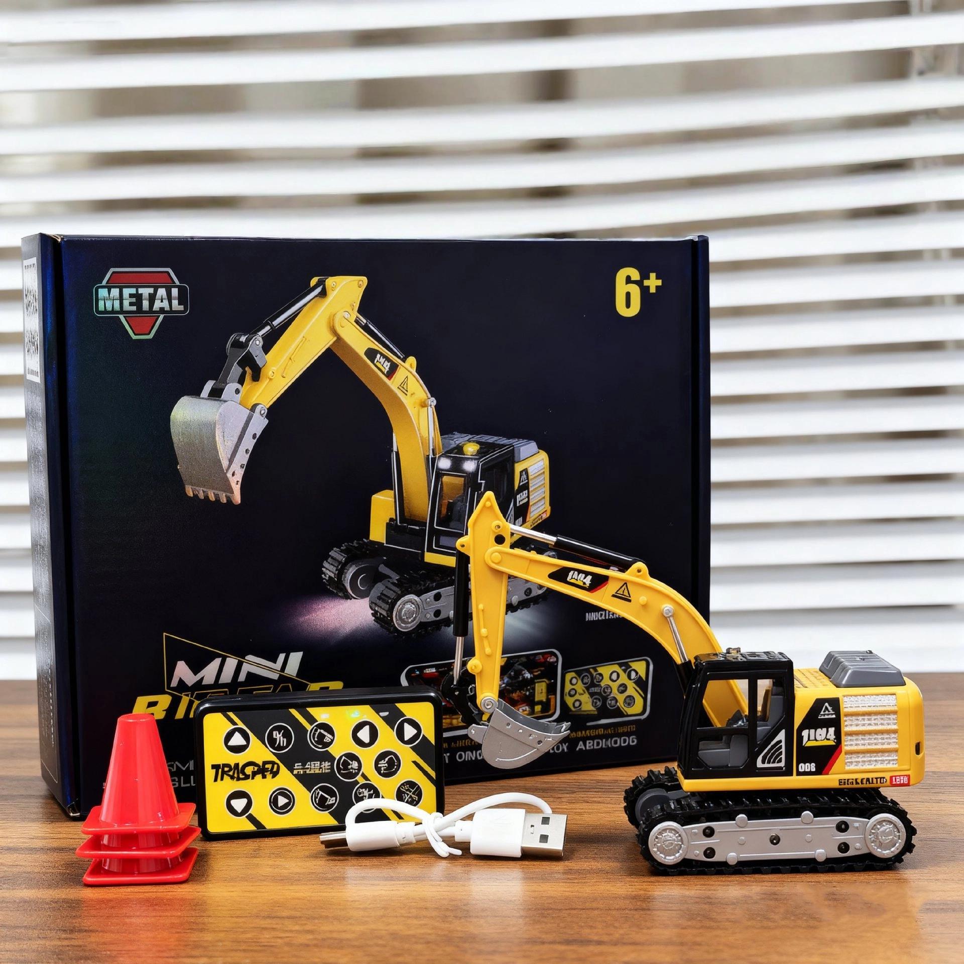 

In Stock 1/64 Desktop Excavator Remote Control Mini Engineering Vehicle Series 2.4G Rc Decompression Toy Boy Excavator Mini Rc C DP2650-