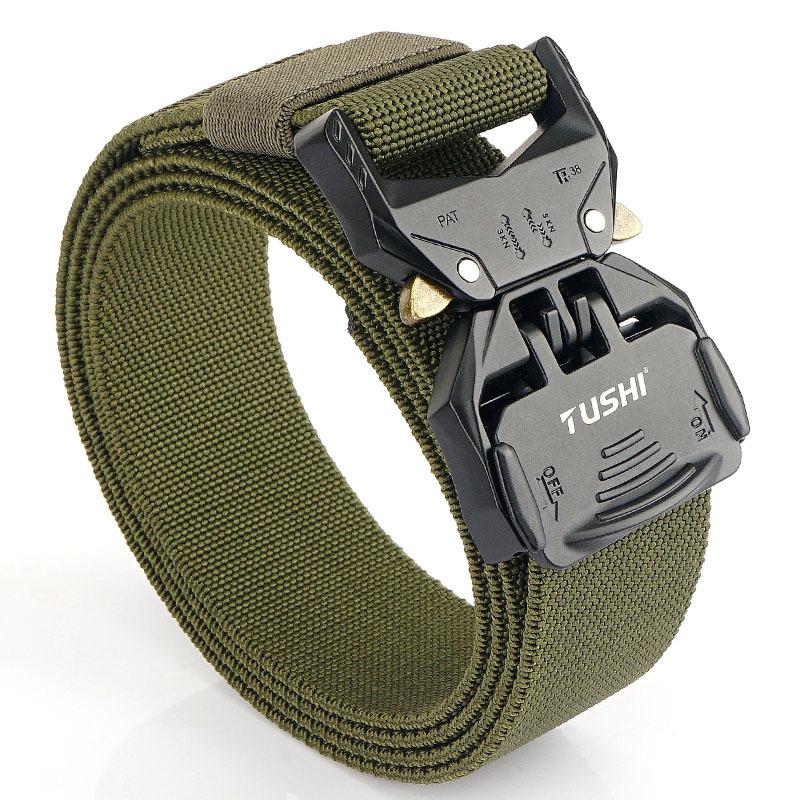Noua centură pentru navetă pentru bărbați cu centură de nailon cu cataramă automată, centură groasă versatilă pentru petrecerea timpului liber în aer liber
