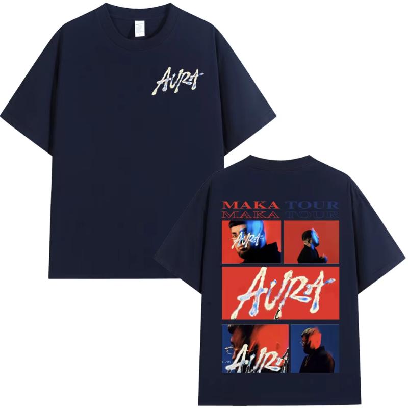 Rapper Maka Aura 2025 Tour Merch T Shirts Unisex Women Fashion Hip Hop Tshirt Summer Casual Cotton Short Sleeve T Shirt Streetwear