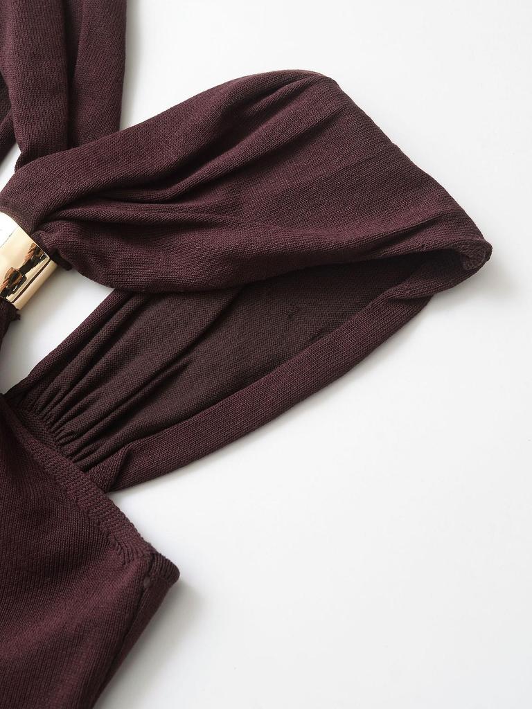 2025 Frühling Damen Europäisch & Amerikanisch Goldverziertes Neckholder Stricktop