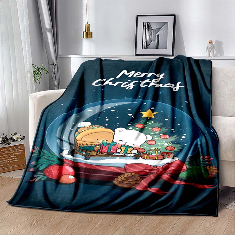 Cute Bubu and Dudu Series Blanket Cartoon Print Kids Warm Flannel Soft Comfortable Home Travel Blanket Bed Blanket Birthday Gift