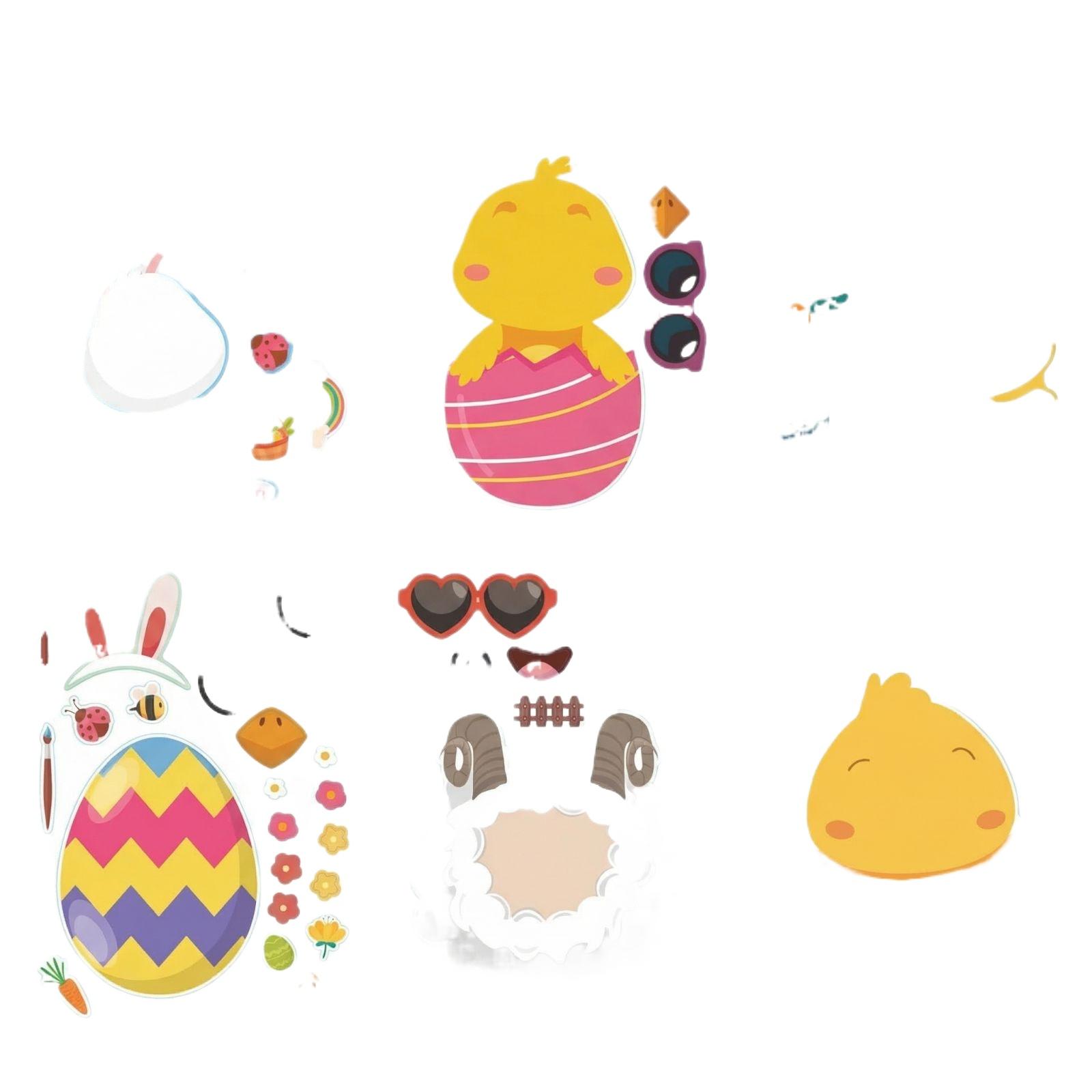 Easter Stickers Cartoon Stickers Easter Puzzle Set зелёный