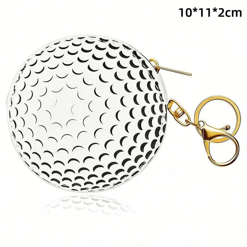 Sport Themed Mini Coin Purse Ball Shaped PU Leather Keychain for Athletes Gym Essentials