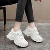 Fashion Spring and Autumn Versatile Sneakers for Women Casual Thick Bottom Vulcanize Shoes Lace Up Mesh Height Increase Women's Shoes