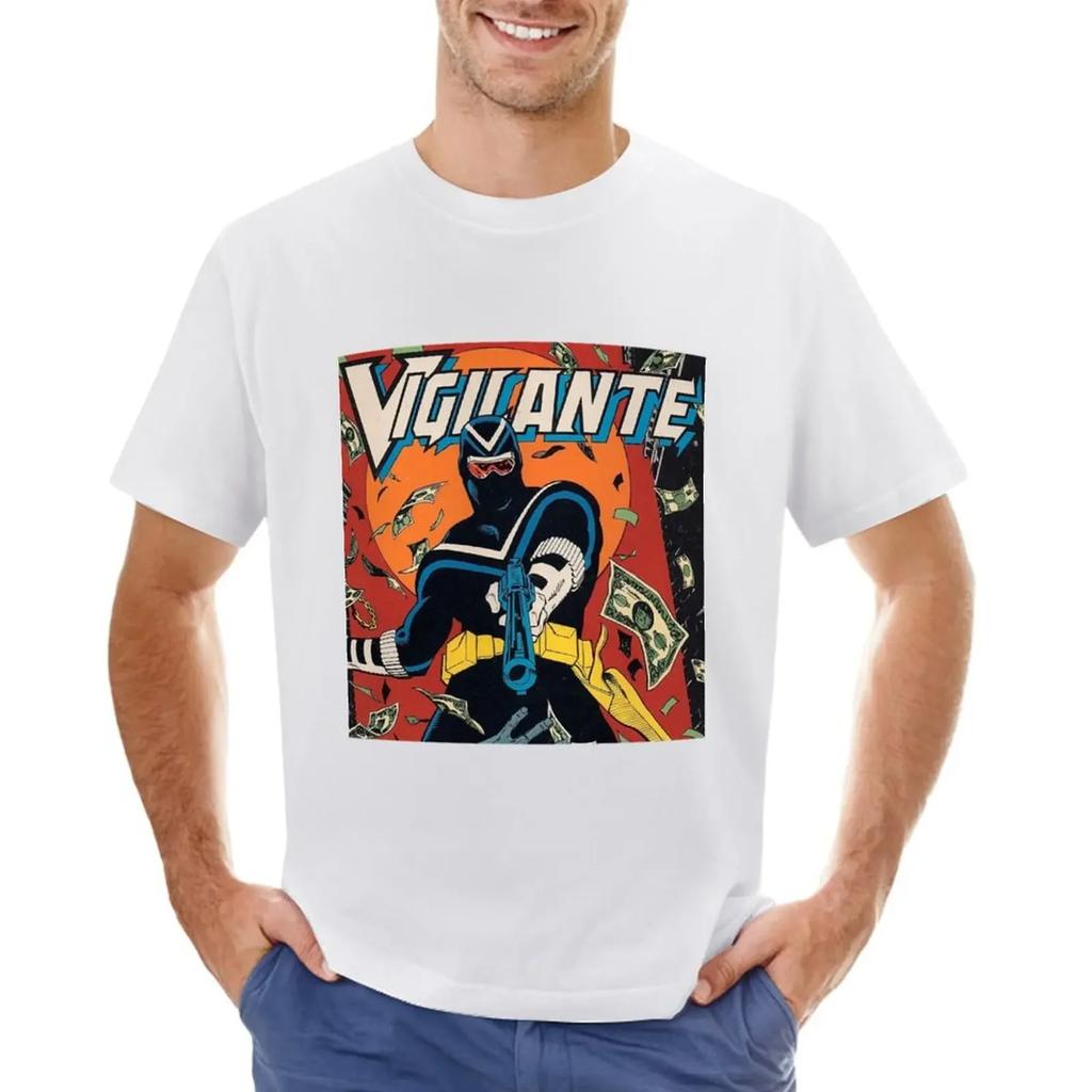 New Fashion Heavyweight Vintage Vigilante Peacemaker Quotes T-shirt Aesthetic Clothes Vintage Oversizeds Mens Vintage T Shirts