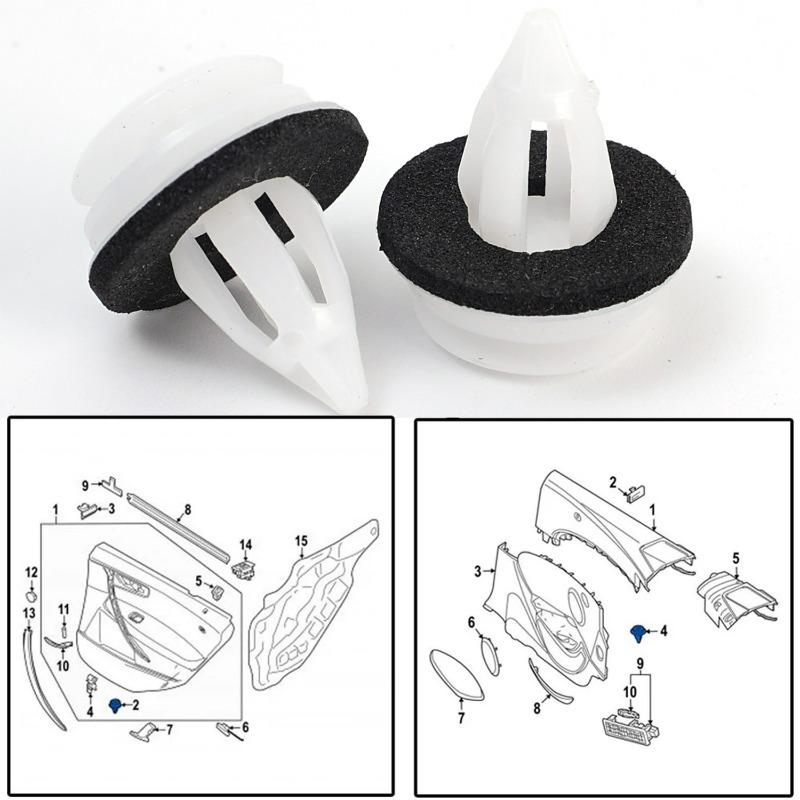 50Pcs Door Panel Card Trim Clips Fixing Rivets 51418224768 for BMW X1 X2 X3 X4 X5 X6 Z4 E61 E82 E90 E91 E92 E93 F20 F22 MINI