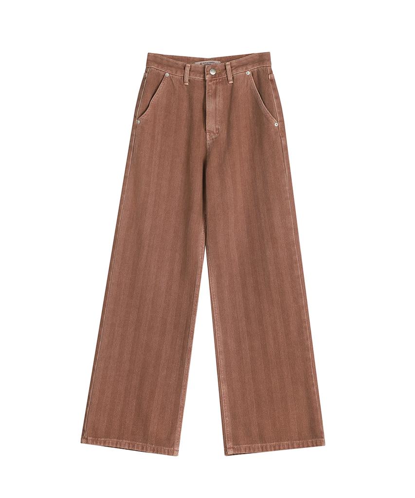 AVANDRESS Herringbone Wide Pants Beige