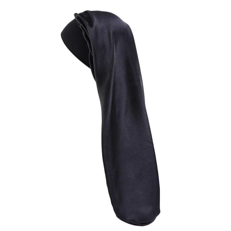1Pc Women Solid Color Hair Hat Double Sided Silk Satin Bonnet Long Hair Polyester Night Sleep Cap Dreadlocks Braids