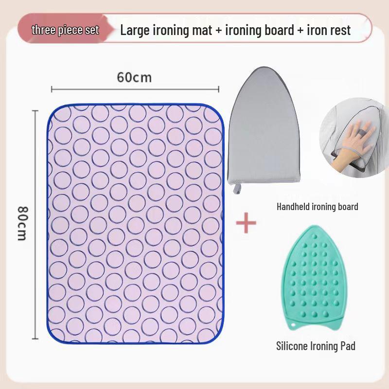 Hanging Heat-Resistant Pink Ironing Pad, Six-Layer Thick, Waterproof & Non-Slip