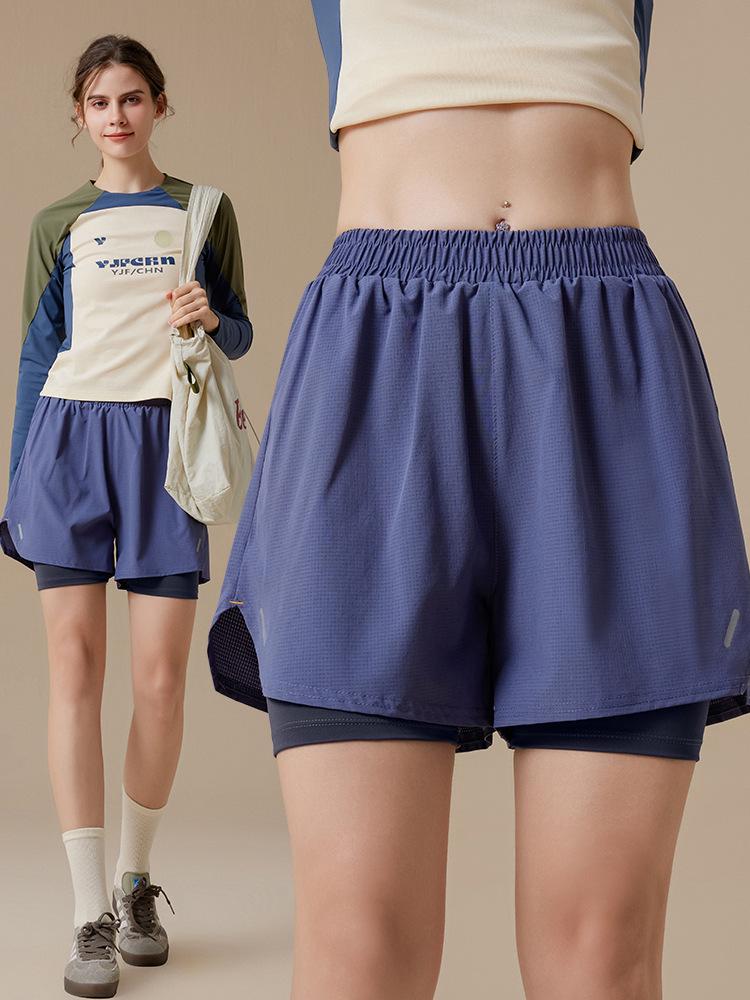 Two-Piece Women's Quick-Drying Sports Shorts - Perfect for Summer Badminton, Tennis, Running, and Yoga