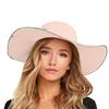 Жіночий широкий солом'яний панамський капелюх із м'яким твідовим капелюхом Пляжний капелюх від сонця