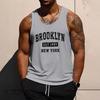 Summer Style Mighty Lion Print Men's Round Neck Vest Street Fashion Harajuku Daily Sports Fitness Men's Casual Vest