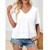 Summer 2025 Women's V-Neck Casual Loose Fit Short-Sleeve Fashion T-Shirt