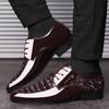 Italian Dress Mens Shoes Men Formal Shoe Black Patent Leather Men Lace Up Point Toe Business Casual Men Wedding Party Office Man