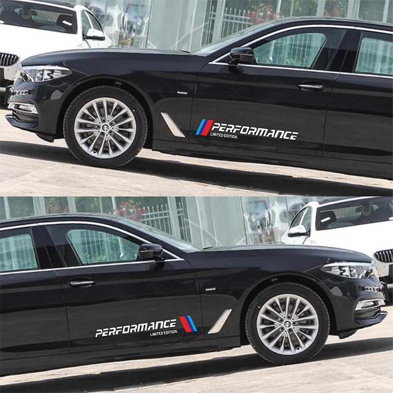 2 st M Performance Limited Edition Klistermärke Bildörr Midjelinje Dekoration Märke Styling För BMW E46 E39 E38 E90 E60 Z4 X3 X5 X6