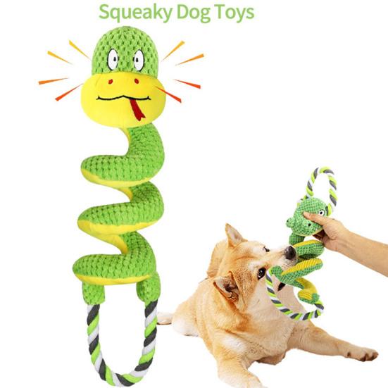 Squeaky Dog Chew Toy with Crinkle Paper Plush Giraffe/Snake Shape Tug of War Toy Interactive Stuffed Animal Pull Toy for Small Medium Large Dogs