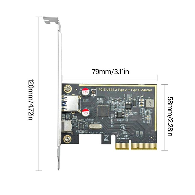 PCIe USB 3.1 Expansion Card with ASM1142 Chip Support PCIE X4X8X16 Enhances Desktop Connection