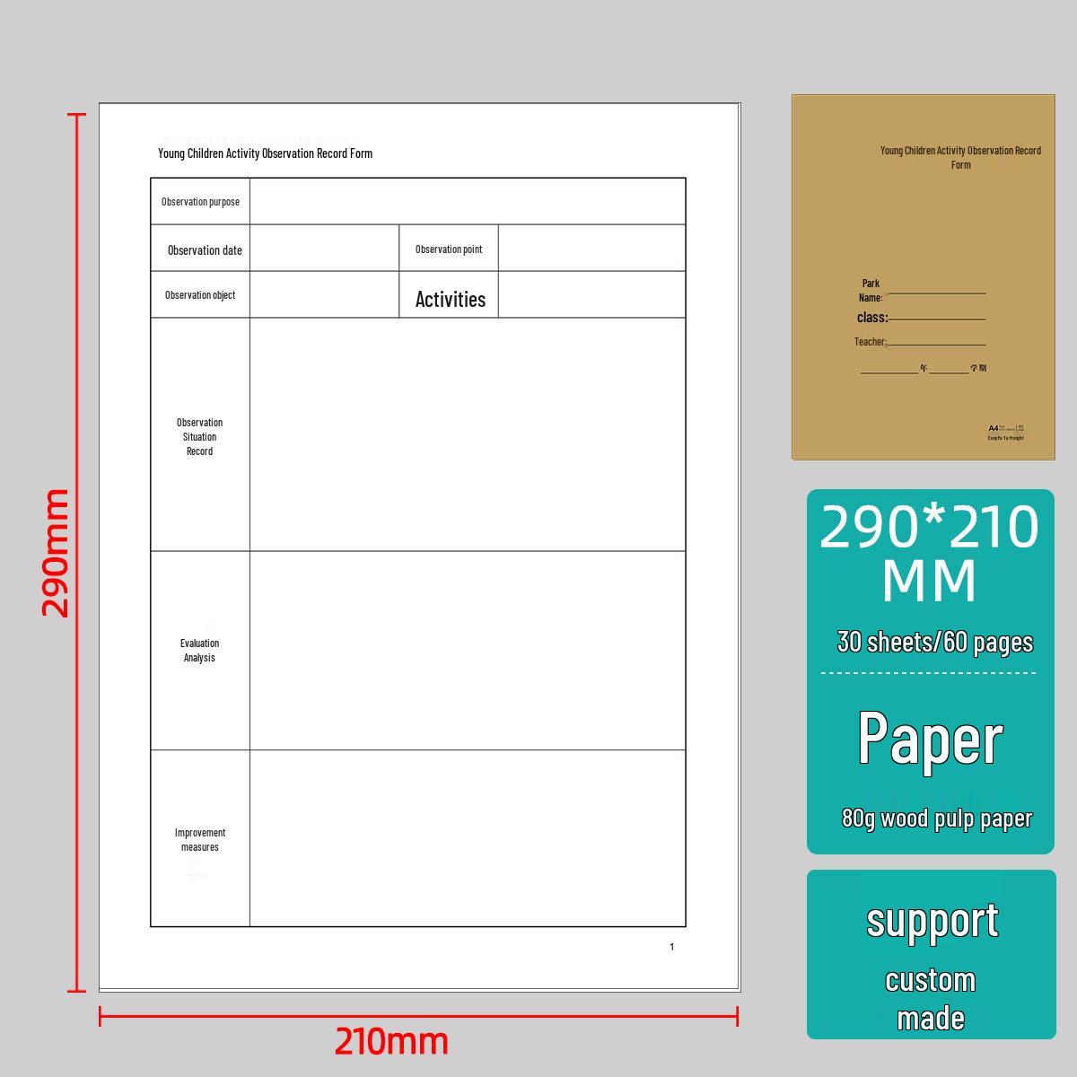 A4 Kindergarten Teacher s Planner: Attendance, Health Checks, and Customizable Log Book 100 pages