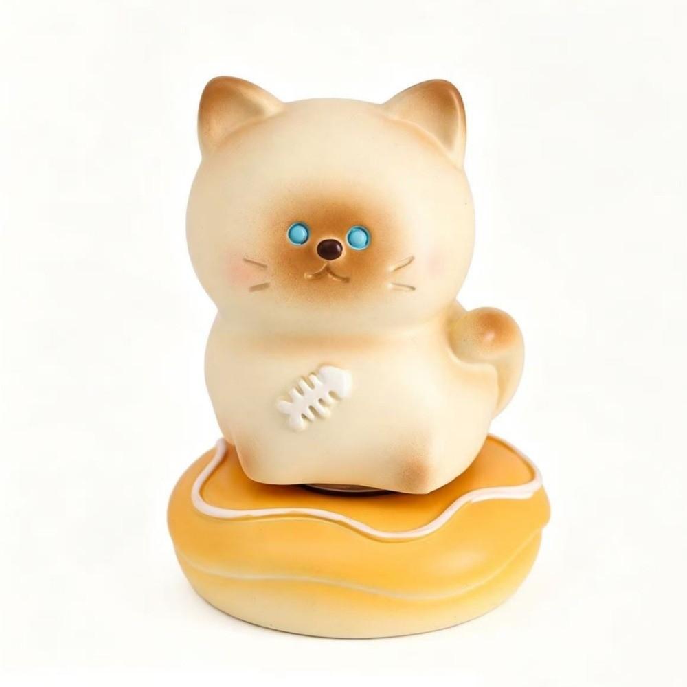 Exquisite Kitty Rotating Figurine Multicolor Table Ornament Cute Siamese Cat Statue  Car Ornaments