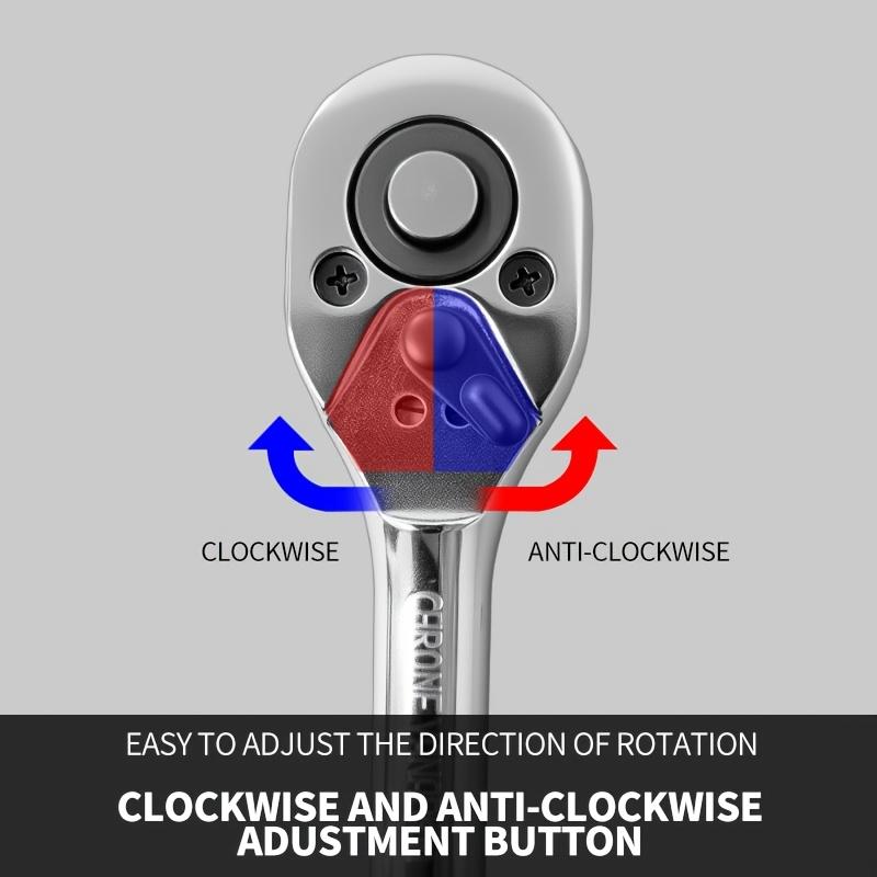 12-teiliger Ratschenschlüsselsatz, 1/2-Zoll-Antrieb, Mechanikerwerkzeuge aus Stahl, verstellbarer Innensechskantschlüsselsatz für Auto- und Motorradreparatur, Handbuch mit zwei Richtungen