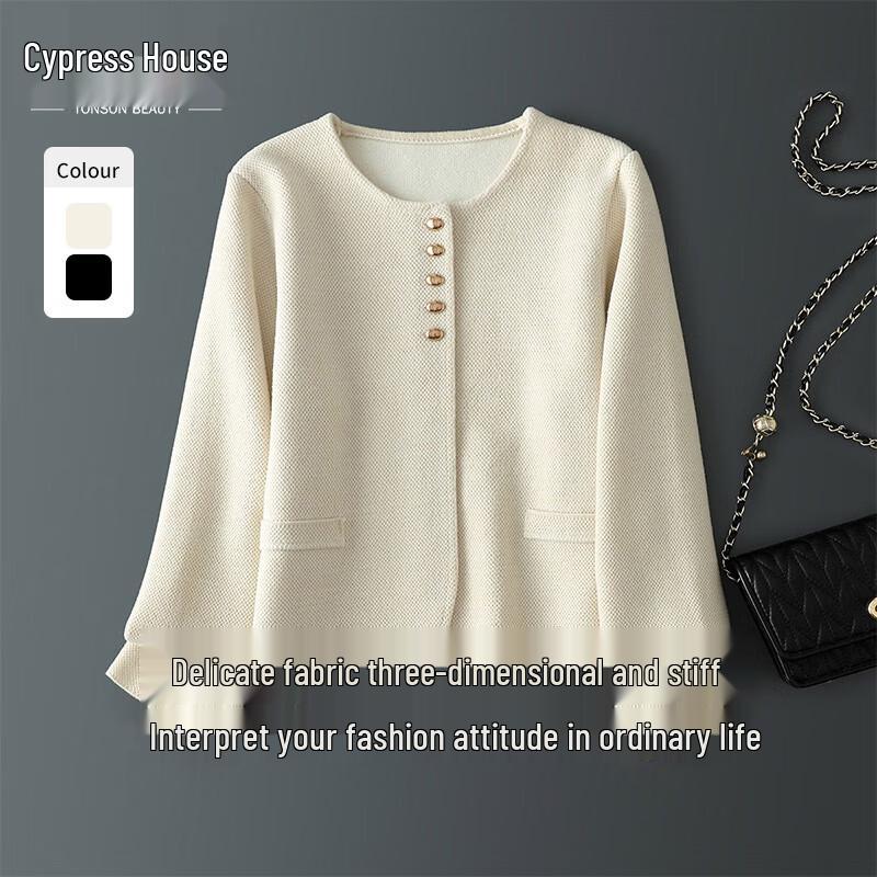 Cypress House Sweet Style Round Neck Pocket Jacket