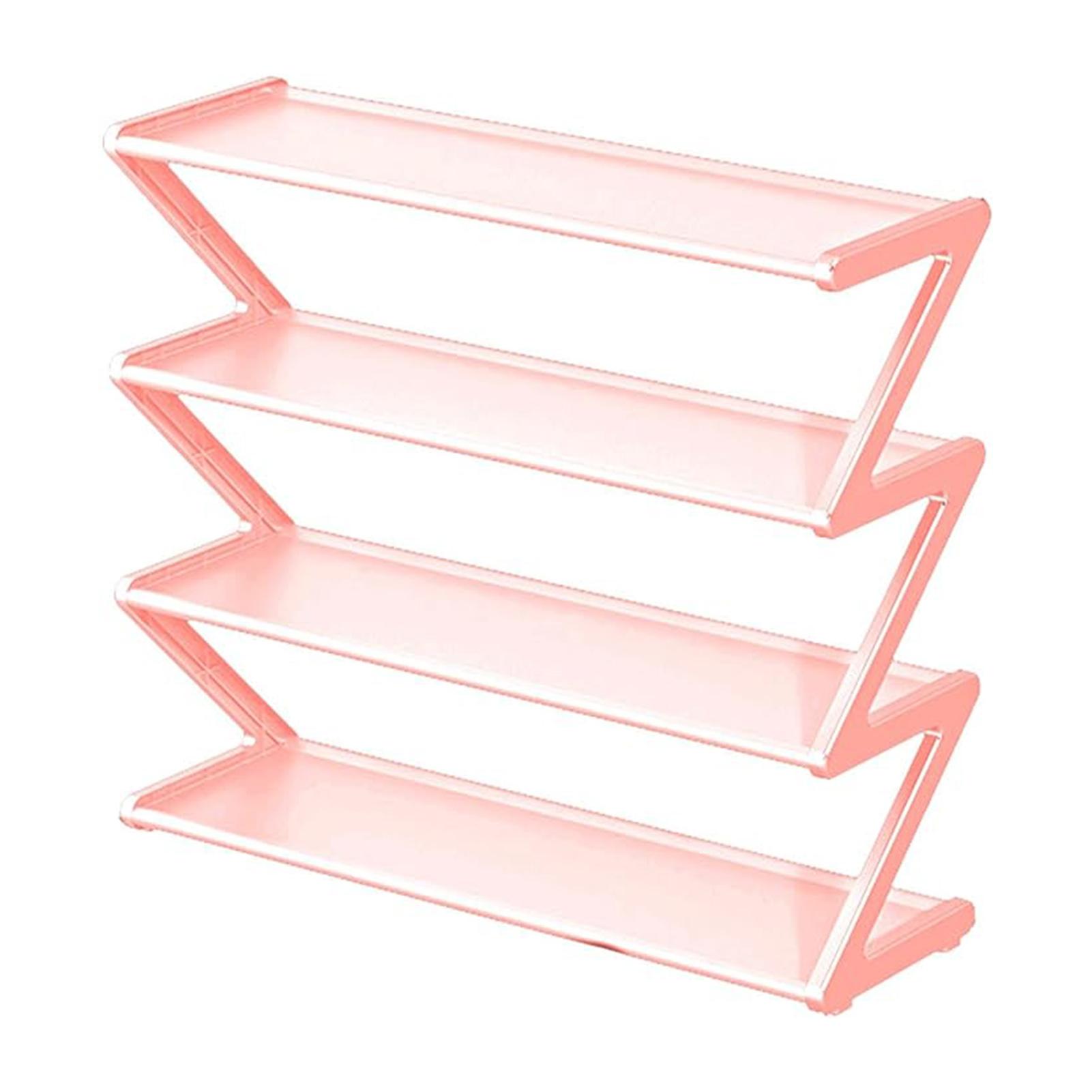 

4-х уровневая простая полка для обуви, многоуровневый шкаф для обуви, бытовой дверной шкаф для обуви, экономящий место для хранения обуви, полка для хранения обуви розовый