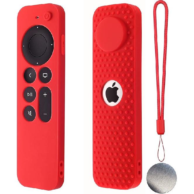 Silicone Case Cover for Apple tv Remote 4k 2021 Siri Remote 2nd Generation Cover Apple tv 4k 2021 Remote Case with Magnetic Tech, Shockproof Non-Slip красный
