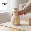 Light-Up Snowman Figurine Christmas Decorative Light, LED Light-up Hollow Figurine, Statue Resin Night Lamp for Holiday Party Tabletop Decor Desktop