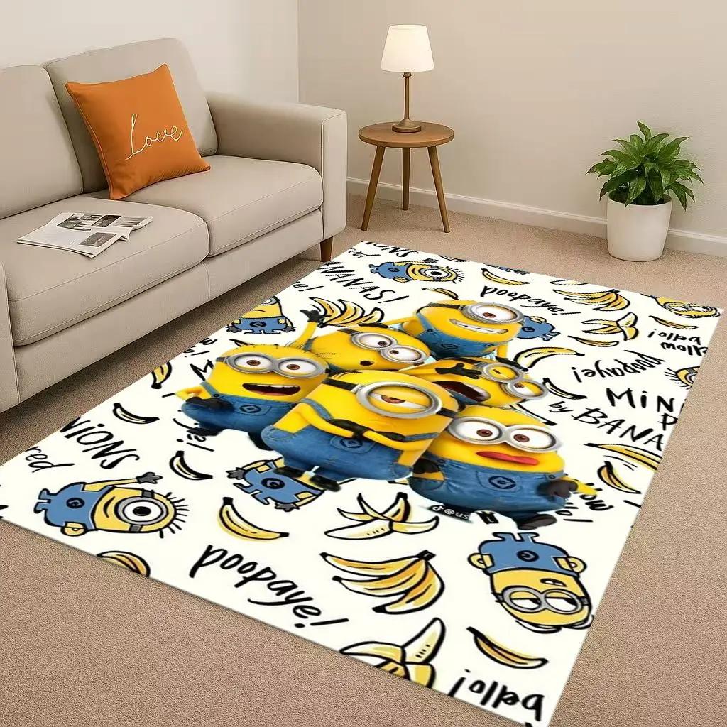 3D Cute Minions Cartoon Christmas Gift Living Room Non-Slip Area Rug Carpet for Bedroom Playroom Sofa,Home Decor Doormat