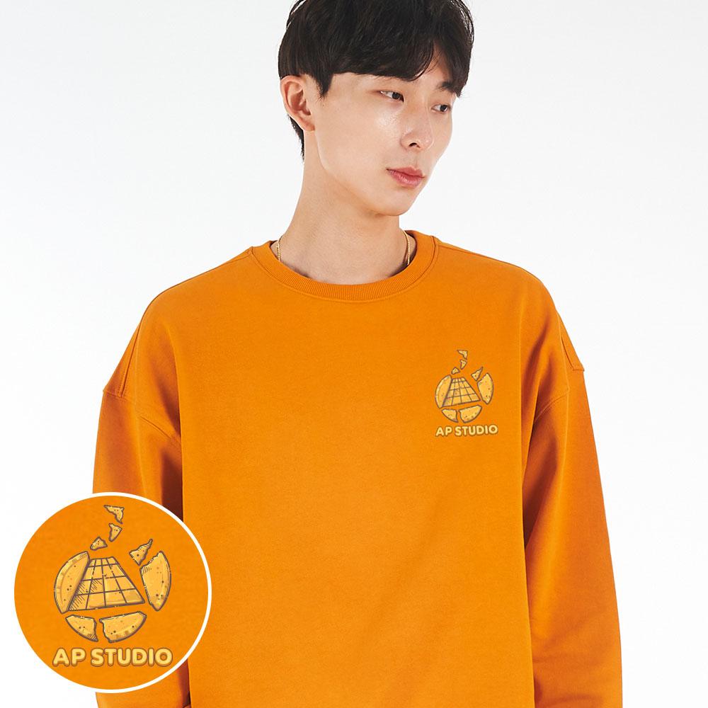 ASTRAL PROJECTION Oversized Drop Shoulder Matrix Dalgona Sweatshirt_Orange