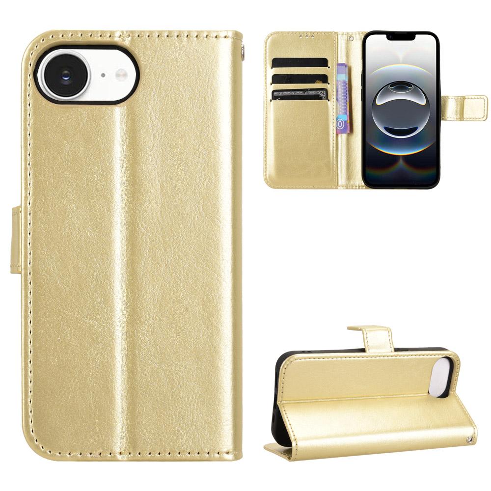 

Кожаные чехлы-книжки для iPhone 16e / iPhone SE4 (2025) Кожаный чехол, противоударный кошелек, противоударные чехлы-бамперы, откидные чехлы iPhone 16e / iPhone SE4 золотой