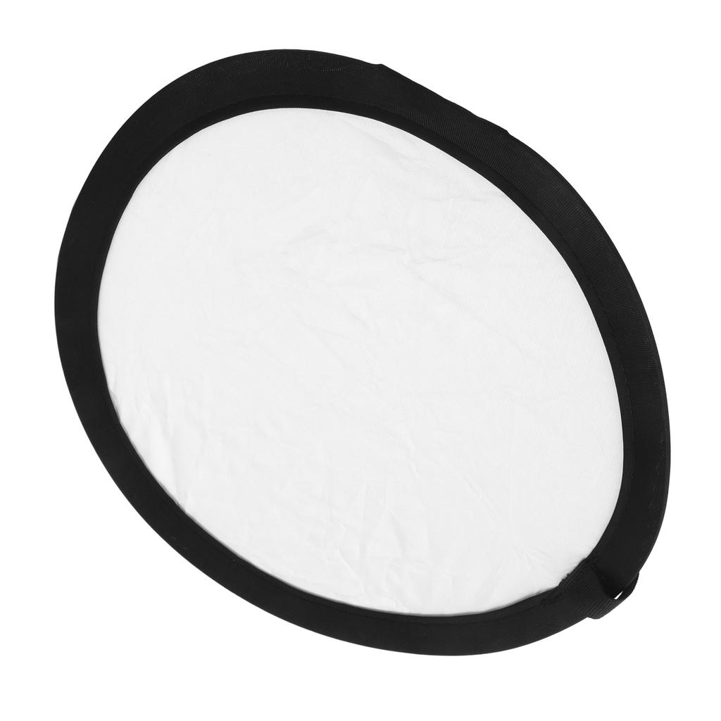 Disc Light Reflector 11.8in Round Silver White Collapsible Double Sided Photo Reflector for Photography