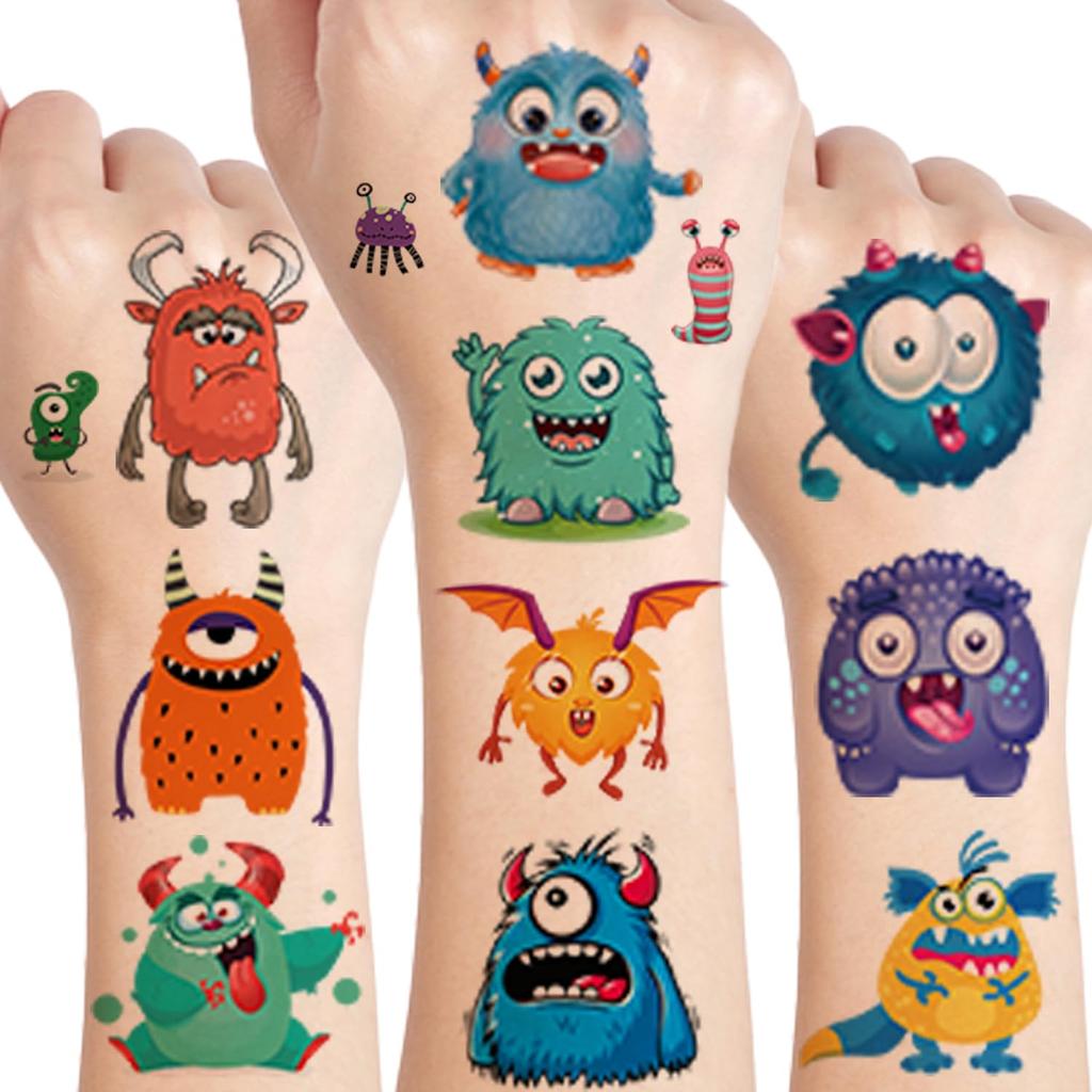 Tatuaggi Temporanei Mostri Per Bambini - Più Di 120 Tatuaggi - Adesivi Tatuaggi Animazione Carini Per Festa Di Compleanno Ragazzo Ragazza