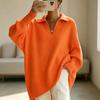 2026 Fall Winter Solid Color Long Sleeve Knit Sweater Women Loose Oversized Turtleneck Collar Pullover