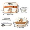 Stainless Steel Lunch Box 4-Compartment Lunch Containers For Adults With Cutlery Microwave-Safe Leakproof Meal Storage Box With