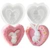 Heart Rabbit Silicone Molds for Candle Soap Chocolate Cake Decoration Multipurpose Silicone Candle Mould for Epoxy Resin