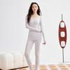 190g Warm Autumn/Winter Pure Cotton Base Layer: Men's & Women's Round Neck Pullover and Trousers Set