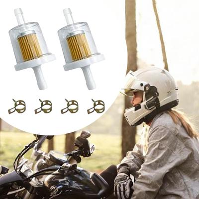 2Pcs Gas Inline Filter Moto Parts Clear Oil Stable Performance Sturdy