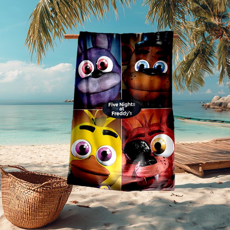 Ultra-Soft Beach Towel with Freddy Theme,Ideal for Pool - Camping, Diving - Perfect Travel Essential, Vibrant Beach Towel.