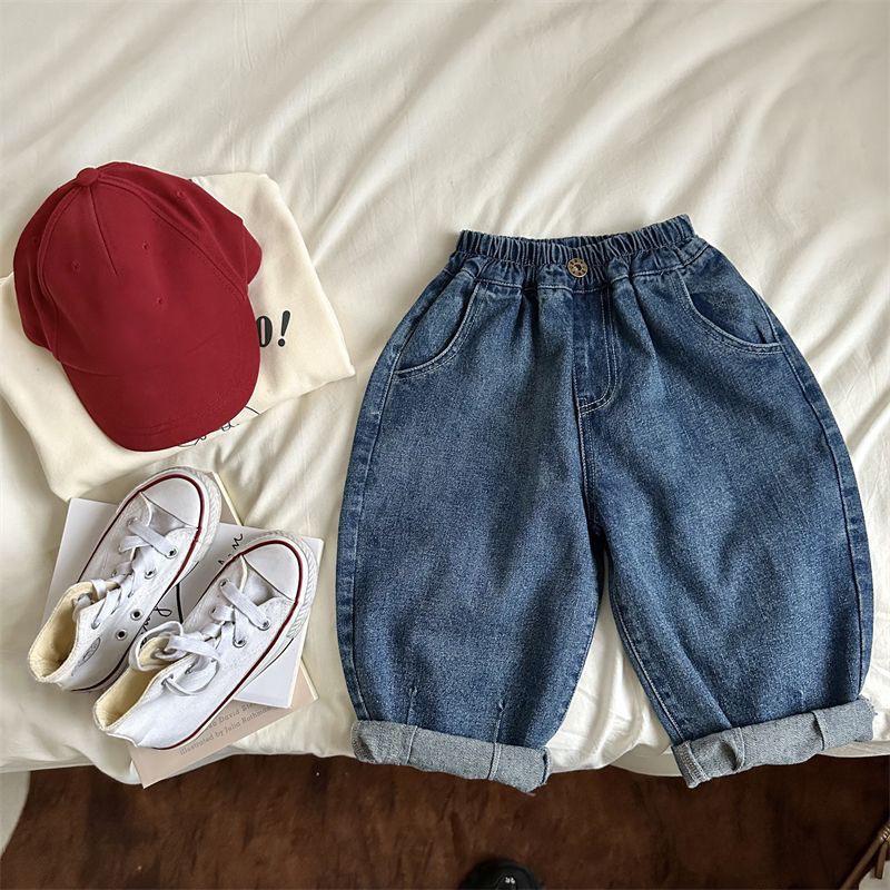Frühling Sommer Kinderkleidung Mädchen Jeans Locker Baby Jungen Hosen Harem Kleinkind Kinder Lässige Denim Hosen