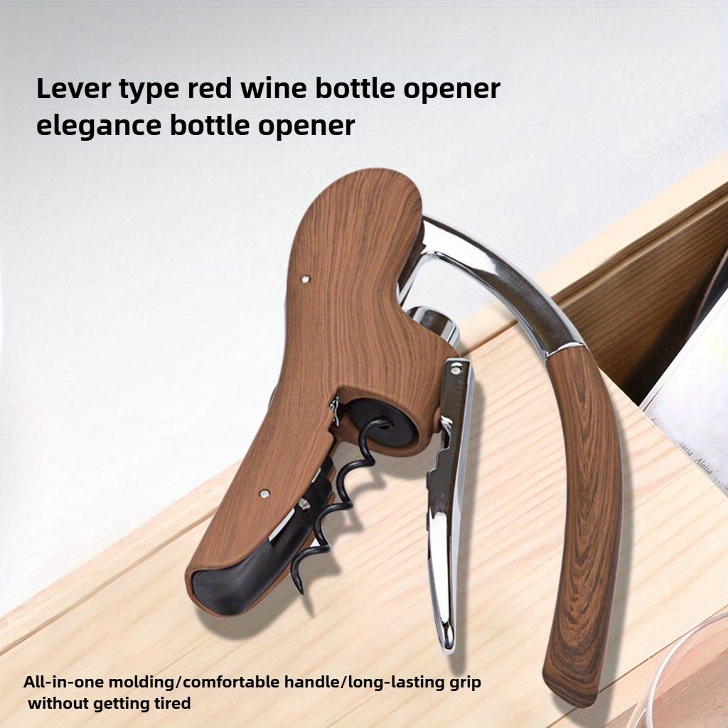 Ergonomic Zinc Wine Bottle Opener with Wooden Handle - Effortless Smooth Opening for Women, Small Hands, Manual Non Electric Corkscrew