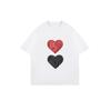 Oversized T Shirt Black Heart Wood Pattern Print Casual Streetwear Fashion Top For Women Summer Outfit