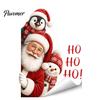 Christmas Gifts for Friends Window Stickers, Static Cling Santa Claus Snowman Reindeer Decals, Cute Animal Art Holiday Glass Clings Home Storefront