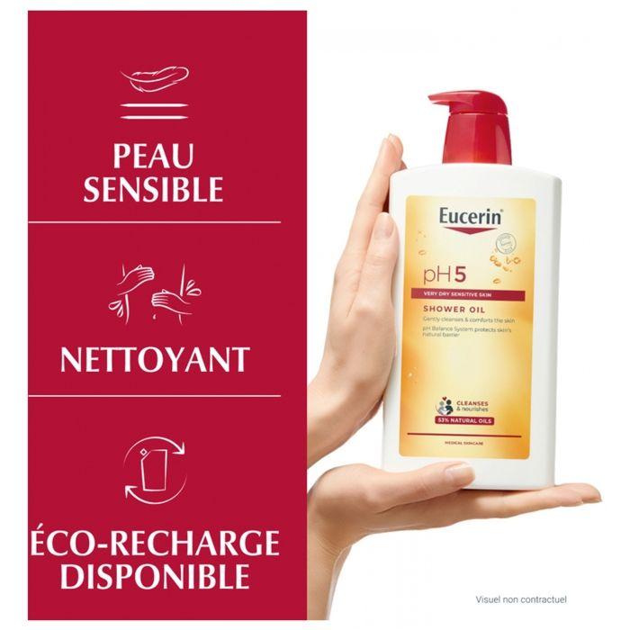 Huile de Douche - Eucerin - PH5 - Peaux Sensibles - 1L - Flacon-Pompe