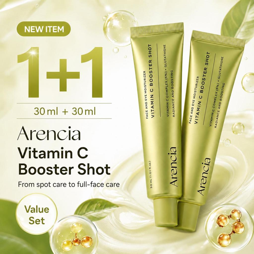 arencia Shot Booster Vitamina C 30ml sau 30ml x 2 (1+1 Set), Ser iluminator cu Glutationă + Niacinamidă