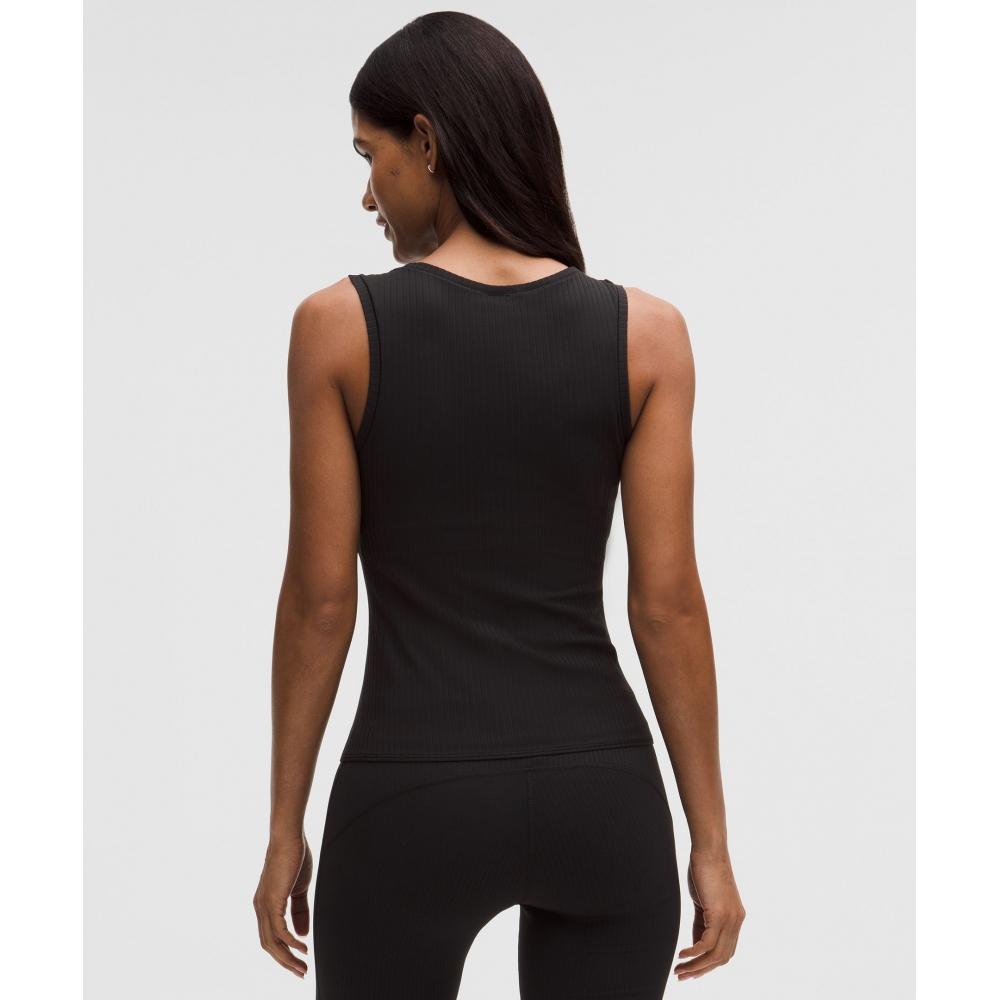 Lululemon Wundermost Ultra Soft Ribbed Nulu Scoop Neck Tank Top Black