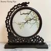 1pc, Su Embroidery Ornaments, Chinese Embroidery Crafts, Double Sided Embroidered Ornament, Solid Wood Desktop Decoration