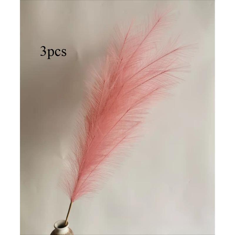 3pcs Large Artificial Pampas Grass 120cm Tall Fluffy Faux Reed Boho Home Wedding Decor Fake Flowers