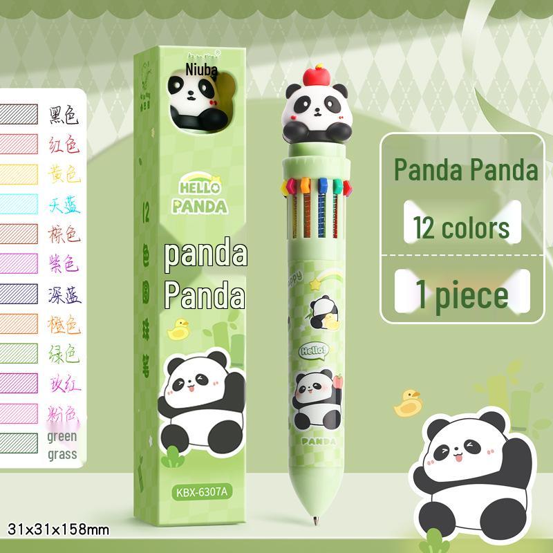 Twelve-Color Pressable Multicolor Ballpoint Pen for Students